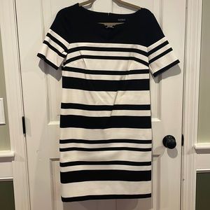 NWT White House Black Market black and white striped dress